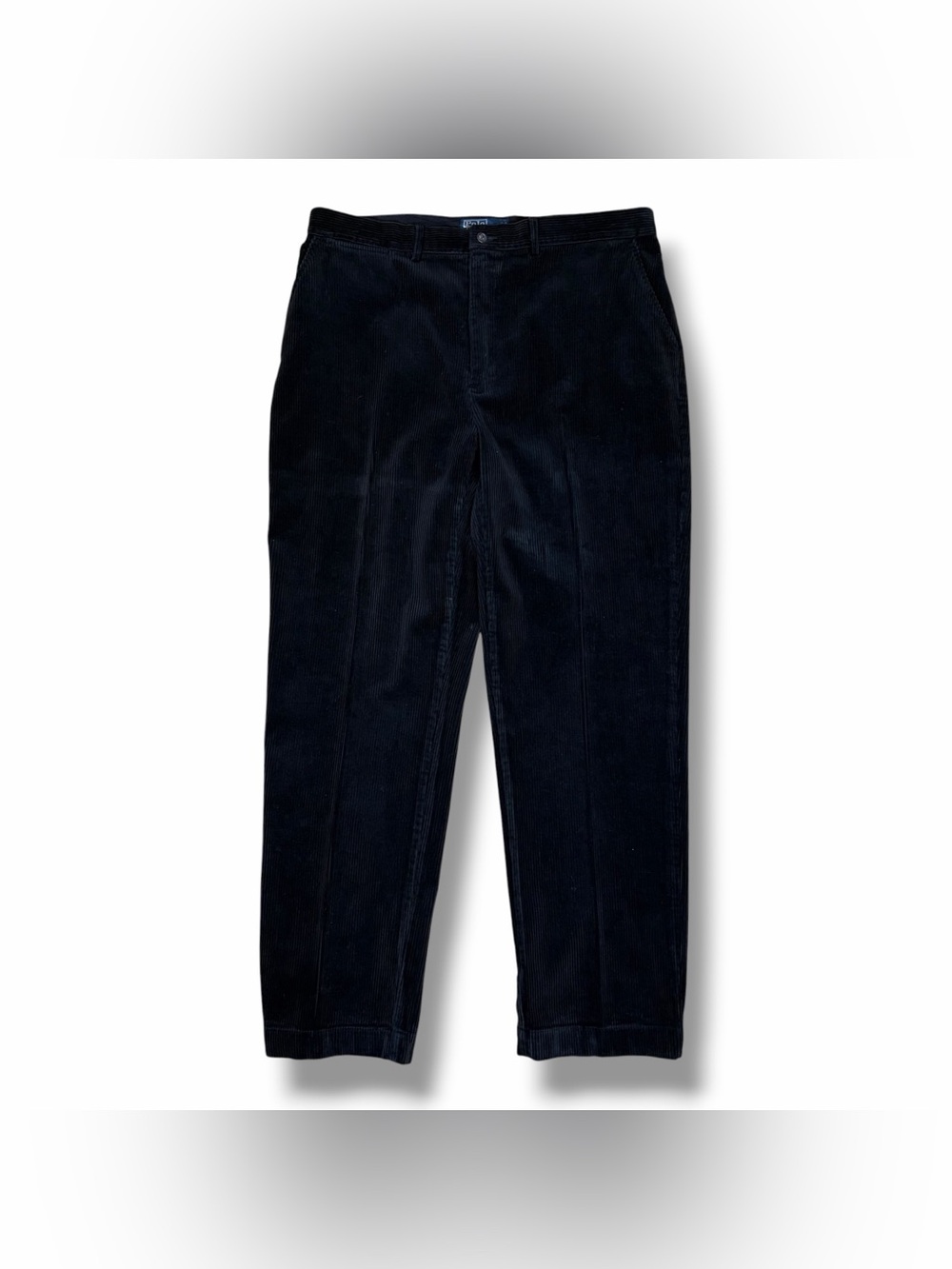 Vintage Polo Ralph Lauren Pants 36x32 Black Corduroy Pleated Preppy
